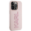 Karl Lagerfeld KLHCP15X3DMBKCP Puzdro Hardcase pre Apple iPhone 15 Pro Max, 3D Rubber Glitter Logo, ružové