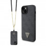 Guess GUHCP15MP4TDSCPK Apple iPhone 15 Plus / 14 Plus pevné puzdro, Crossbody 4G Metal Logo, čierne