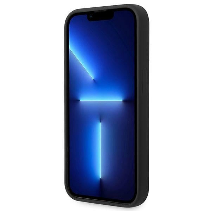 Guess GUHMP14XSBPLK Apple iPhone 14 Pro Max pevné puzdro, silikónová logo platnička MagSafe, čierna