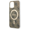 Guess GUBPP12MH4EACSW Puzdro + bezdrôtová nabíjačka Apple iPhone 12 / iPhone 12 Pro hnedé, hardcase, 4G Print, MagSafe
