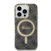Guess GUBPP14LH4EACSK Puzdro + bezdrôtová nabíjačka Apple iPhone 14 Pro čierne hardcase, 4G Print, MagSafe