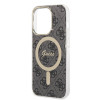 Guess GUBPP14LH4EACSK Puzdro + bezdrôtová nabíjačka Apple iPhone 14 Pro čierne hardcase, 4G Print, MagSafe