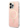 Guess GUBPP13LH4EACSP Puzdro + bezdrôtová nabíjačka Apple iPhone 13 Pro ružové pevné puzdro, 4G Print, MagSafe