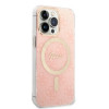 Guess GUBPP13LH4EACSP Puzdro + bezdrôtová nabíjačka Apple iPhone 13 Pro ružové pevné puzdro, 4G Print, MagSafe