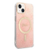 Guess GUBPP14MH4EACSP Puzdro + bezdrôtová nabíjačka Apple iPhone 14 Plus / iPhone 15 Plus ružové hardcase, 4G Print, MagSafe