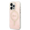Guess GUBPP14LH4EACSP Puzdro + bezdrôtová nabíjačka Apple iPhone 14 Pro ružové hardcase, 4G Print, MagSafe
