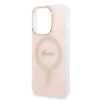 Guess GUBPP14LH4EACSP Puzdro + bezdrôtová nabíjačka Apple iPhone 14 Pro ružové hardcase, 4G Print, MagSafe