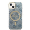 Guess GUBPP14MH4EACSB Puzdro + bezdrôtová nabíjačka Apple iPhone 14 Plus / iPhone 15 Plus modré hardcase, 4G Print, MagSafe