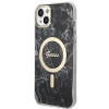 Guess GUBPP14MHMEACSK Puzdro + bezdrôtová nabíjačka Apple iPhone 14 Plus / iPhone 15 Plus čierne hardcase, Marble, MagSafe