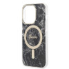 Guess GUBPP14XHMEACSK Puzdro + bezdrôtová nabíjačka Apple iPhone 14 Pro Max čierne hardcase, Marble, MagSafe
