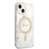 Guess GUBPP14MHMEACSH Puzdro + bezdrôtová nabíjačka Apple iPhone 14 Plus / iPhone 15 Plus biele, hardcase, Marble, MagSafe