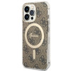 Guess GUBPP13LH4EACSW Puzdro + bezdrôtová nabíjačka Apple iPhone 13 Pro hnedý hardcase, 4G Print, MagSafe