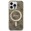 Guess GUBPP13LH4EACSW Puzdro + bezdrôtová nabíjačka Apple iPhone 13 Pro hnedý hardcase, 4G Print, MagSafe