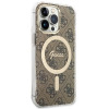 Guess GUBPP13LH4EACSW Puzdro + bezdrôtová nabíjačka Apple iPhone 13 Pro hnedý hardcase, 4G Print, MagSafe