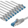 Goobay CAT 6A patch kábel S/FTP (PiMF), 5 m, sivý, sada 10 ks, medený vodič (CU), bezhalogénové plášť (LSZH)
