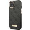 Guess GUHMP14MU4GPRK Apple iPhone 14 Plus / 15 Plus čierne pevné puzdro, 4G Logo Plate, MagSafe