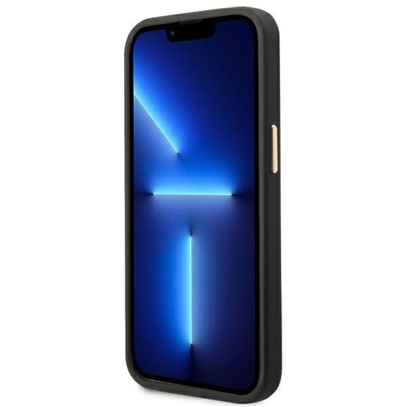 Guess GUHMP14MU4GPRK Apple iPhone 14 Plus / 15 Plus čierne pevné puzdro, 4G Logo Plate, MagSafe