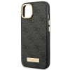 Guess GUHMP14MU4GPRK Apple iPhone 14 Plus / 15 Plus čierne pevné puzdro, 4G Logo Plate, MagSafe