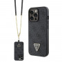 Guess GUHCP13LP4TDSCPK Apple iPhone 13/13 Pro čierne puzdro hardcase, Crossbody 4G Metal Logo
