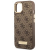 Guess GUHMP14MU4GPRW Apple iPhone 14 Plus / 15 Plus hnedé pevné puzdro, 4G Logo Plate, MagSafe