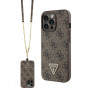 Guess GUHCP13LP4TDSCPW Apple iPhone 13/13 Pro hnedé puzdro hardcase, Crossbody 4G Metal Logo