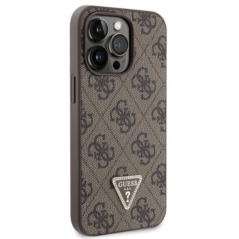 Guess GUHCP13LP4TDSCPW Apple iPhone 13/13 Pro hnedé puzdro hardcase, Crossbody 4G Metal Logo