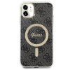 Guess GUBPN61H4EACSK Puzdro + bezdrôtová nabíjačka pre Apple iPhone 11, 4G Print, čierne pevné puzdro, MagSafe