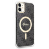 Guess GUBPN61H4EACSK Puzdro + bezdrôtová nabíjačka pre Apple iPhone 11, 4G Print, čierne pevné puzdro, MagSafe