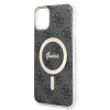 Guess GUBPN61H4EACSK Puzdro + bezdrôtová nabíjačka pre Apple iPhone 11, 4G Print, čierne pevné puzdro, MagSafe