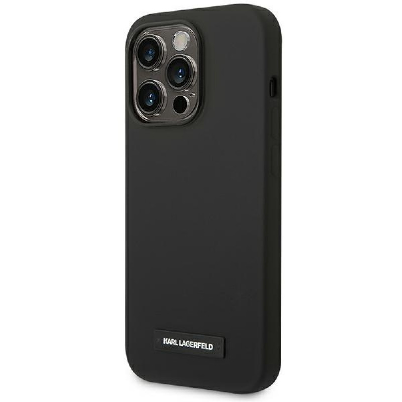 Karl Lagerfeld KLHMP14LSLMP1K Apple iPhone 14 Pro čierne puzdro hardcase, Silicone Plaque, MagSafe