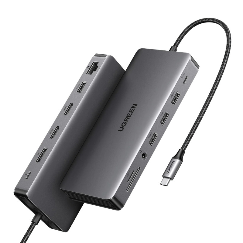 Dokovacia stanica pre notebook Ugreen Revodok Pro 313 USB-C (15978), UGR1851, 100 W, sivá