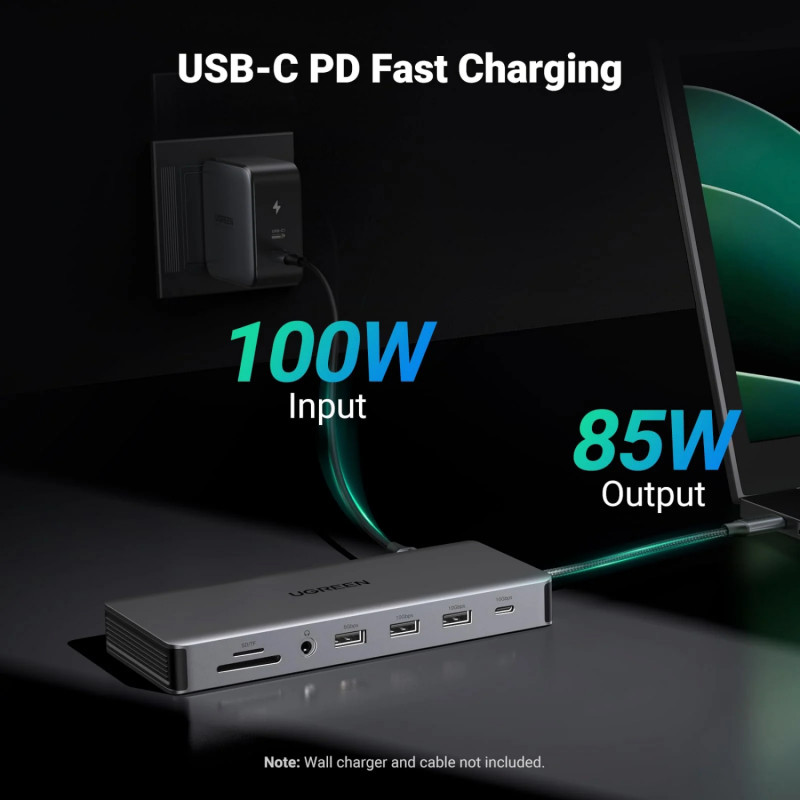 Dokovacia stanica pre notebook Ugreen Revodok Pro 313 USB-C (15978), UGR1851, 100 W, sivá