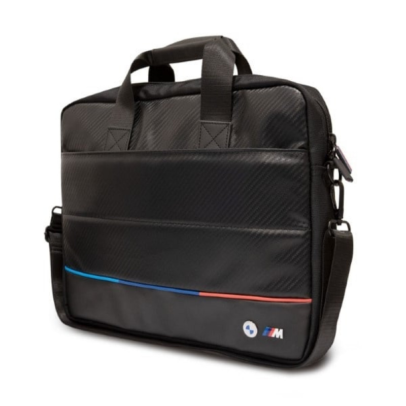BMW BMCB15PUCARTCBK taška na notebook do 16", Carbon Tricolor, čierna