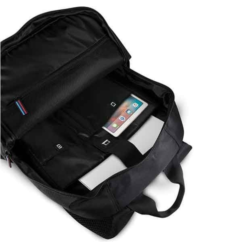 BMW BMBPCO15CAPNBK batoh, 16 palcov, čierny Carbon Navy Stripe