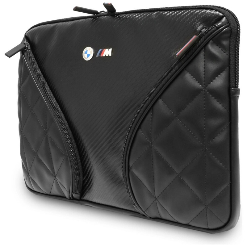 Puzdro na notebook BMW Carbon Pockets & Metal Logo 14", čierne
