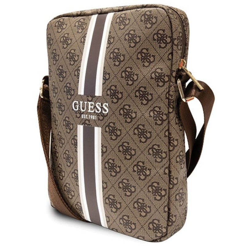 Guess GUTB10P4RPSW 4G Stripes taška na tablet 10", hnedá