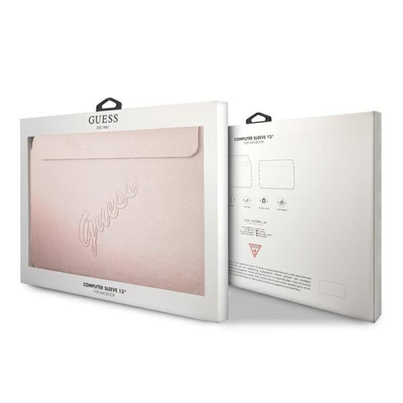 Guess GUCS13PUSASPI Saffiano Script puzdro na 13" notebook, ružové