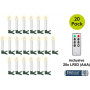 Goobay 75258 Bezdrôtové LED sviečky na vianočný stromček (20 ks), vrátane 20x AAA (LR03), klipov, diaľkového ovládača, časovača, stmievateľné, teplá biela (2600 K)