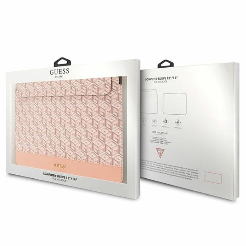 Guess GUCS14HGCFSEP puzdro na notebook 14", GCube Stripes, ružové