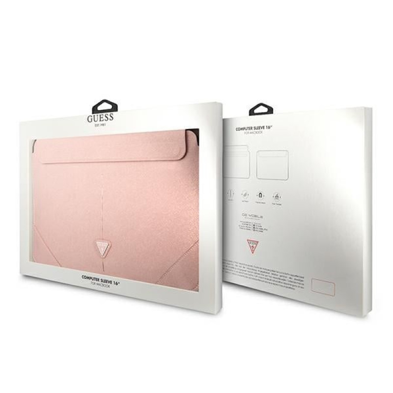 Guess GUCS16PSATLP puzdro na notebook 16", Saffiano Triangle, ružová
