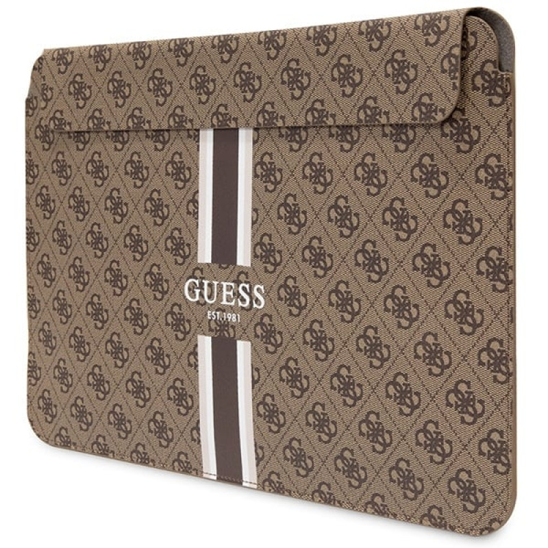Guess GUCS14P4RPSW puzdro na notebook 14", 4G Printed Stripes, hnedé