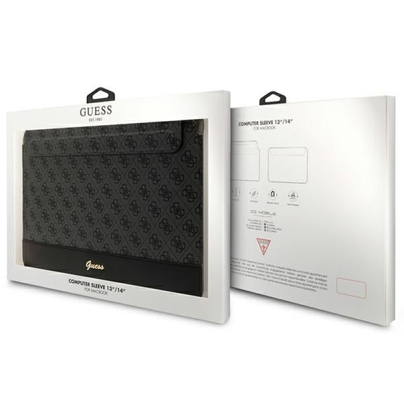 Guess GUCS14PS4SGK puzdro na notebook 14 palcov, 4G Stripe Metal Logo, čierne