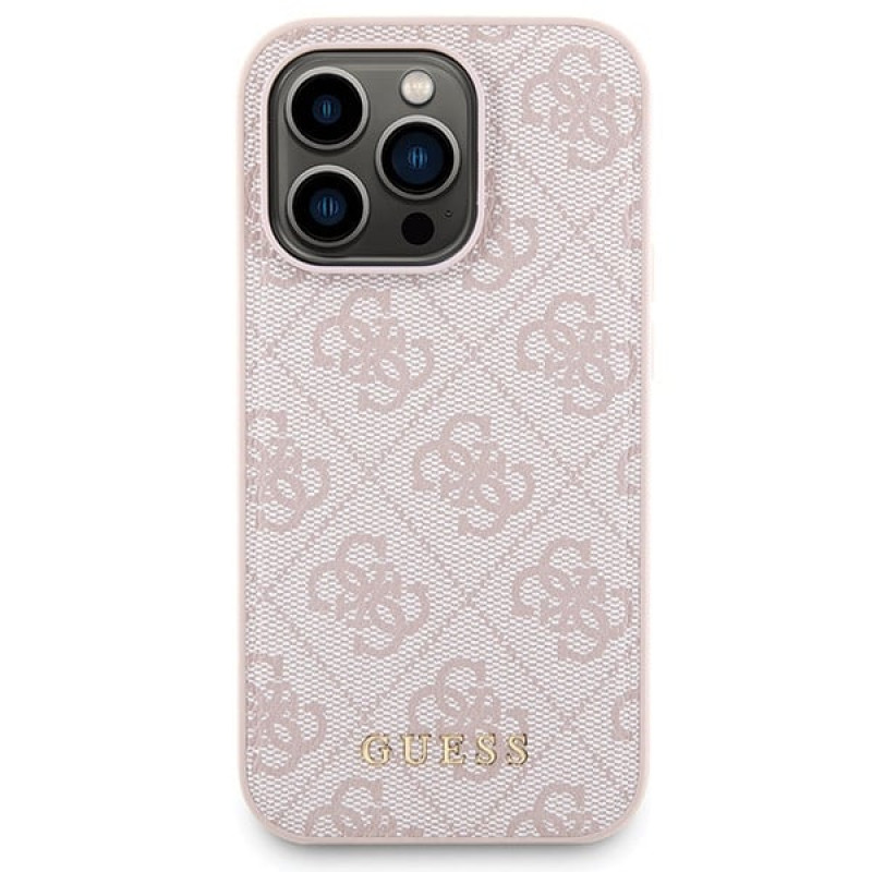 Guess GUBPM5P15L4GEMGP Apple iPhone 15 Pro puzdro hardcase + 5000 mAh MagSafe powerbank set, 4G Metal Logo, ružová