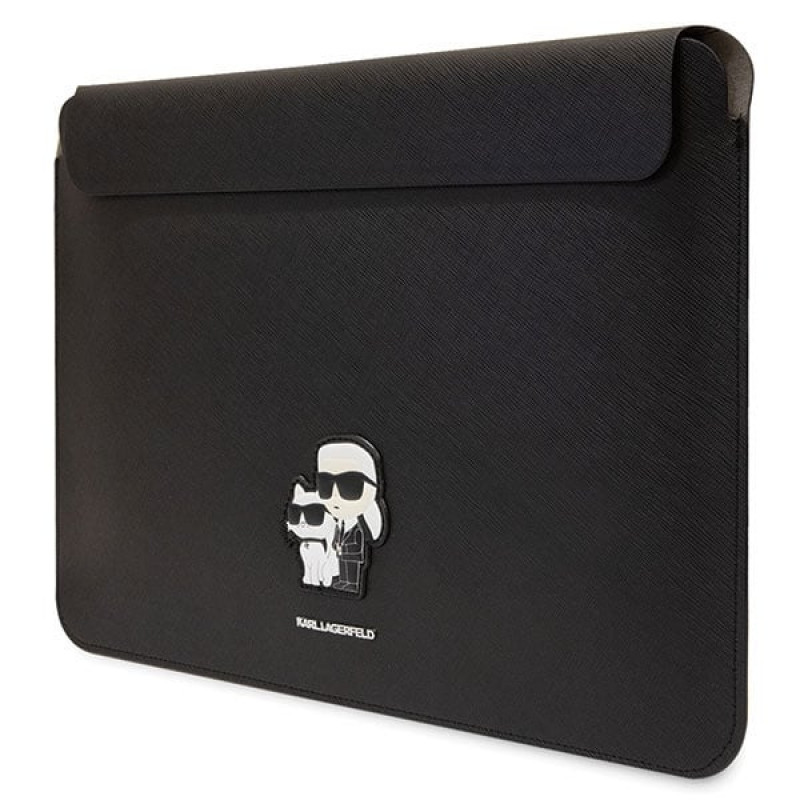 Karl Lagerfeld KLCS14SAKCPMK puzdro na notebook 14", čierne, Saffiano Karl&Choupette