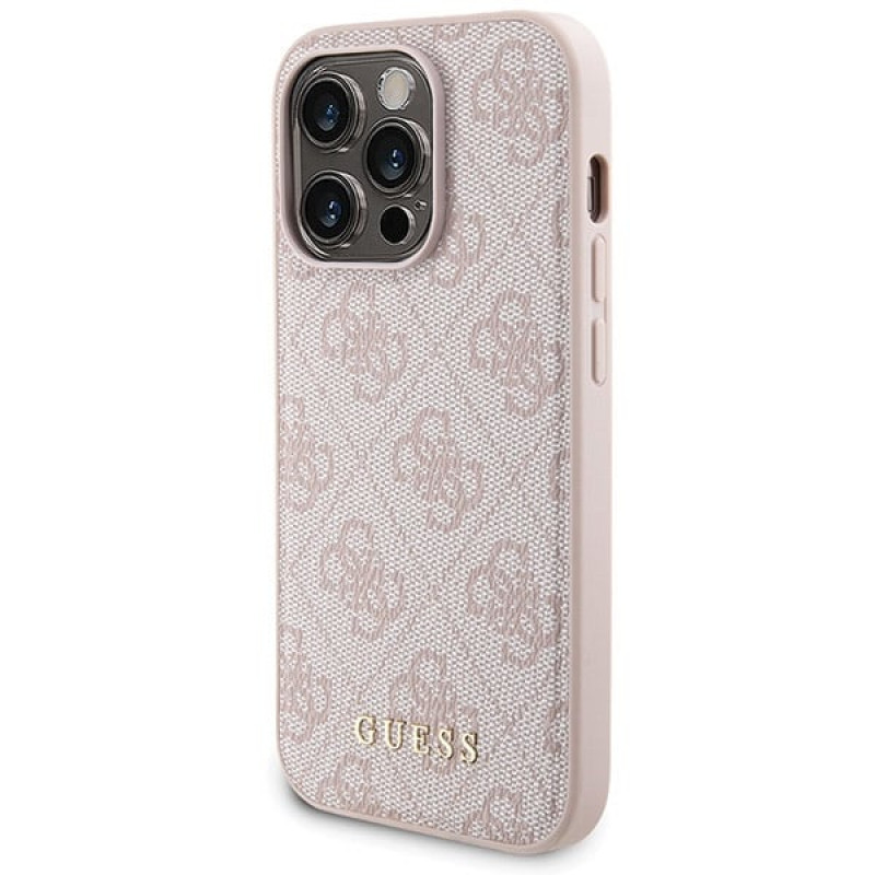 Guess GUBPM5P14L4GEMGP Apple iPhone 14 Pro puzdro na pevné puzdro + 5000 mAh MagSafe powerbanka, 4G Metal Logo, ružová