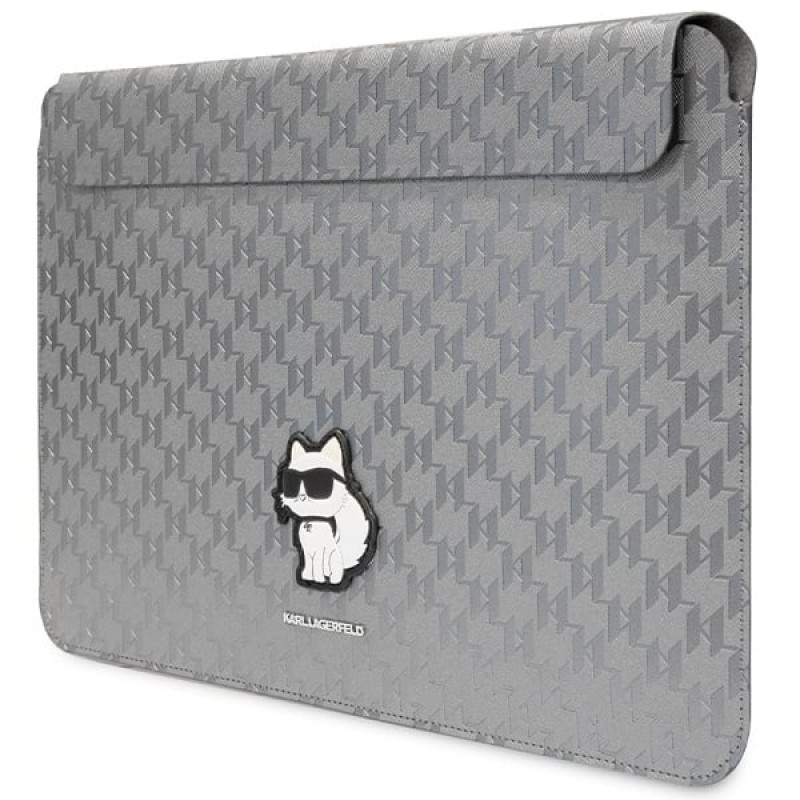 Karl Lagerfeld KLCS14SAKHPCG puzdro na notebook pre 14", strieborné, Saffiano Monogram Choupette