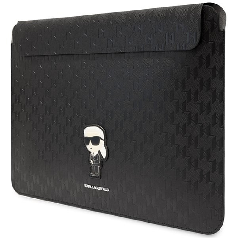Karl Lagerfeld KLCS14SAKHPKK puzdro na notebook pre 14", čierne, Saffiano Monogram Ikonik