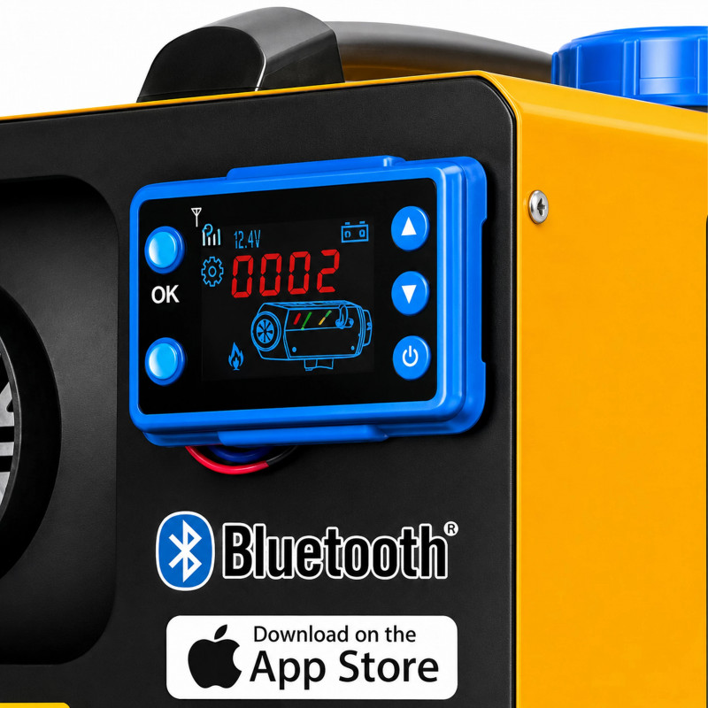Extralink EX.82924 Olejový vzduchový ohrievač s dmychadlom Webasto 8 kW, 12/24 V, Bluetooth