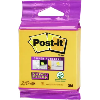 3M Post-it Super Sticky samolepiace lístočky 2014-S, 76x76 mm, narcisovožltá, 270 listov