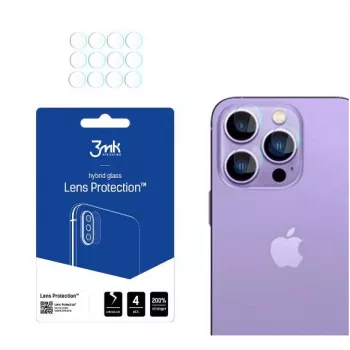 3MK Apple iPhone 14 Pro/14 Pro Max ochrana objektívu - tvrdené sklo a hliníková zliatina, tvrdosť 9H, čierna
